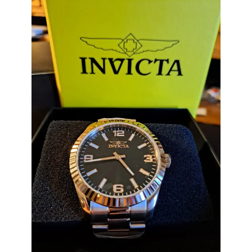 INVICTA Specialty Men's Watch 43mm 49683 Black Dial Silver Tone Band